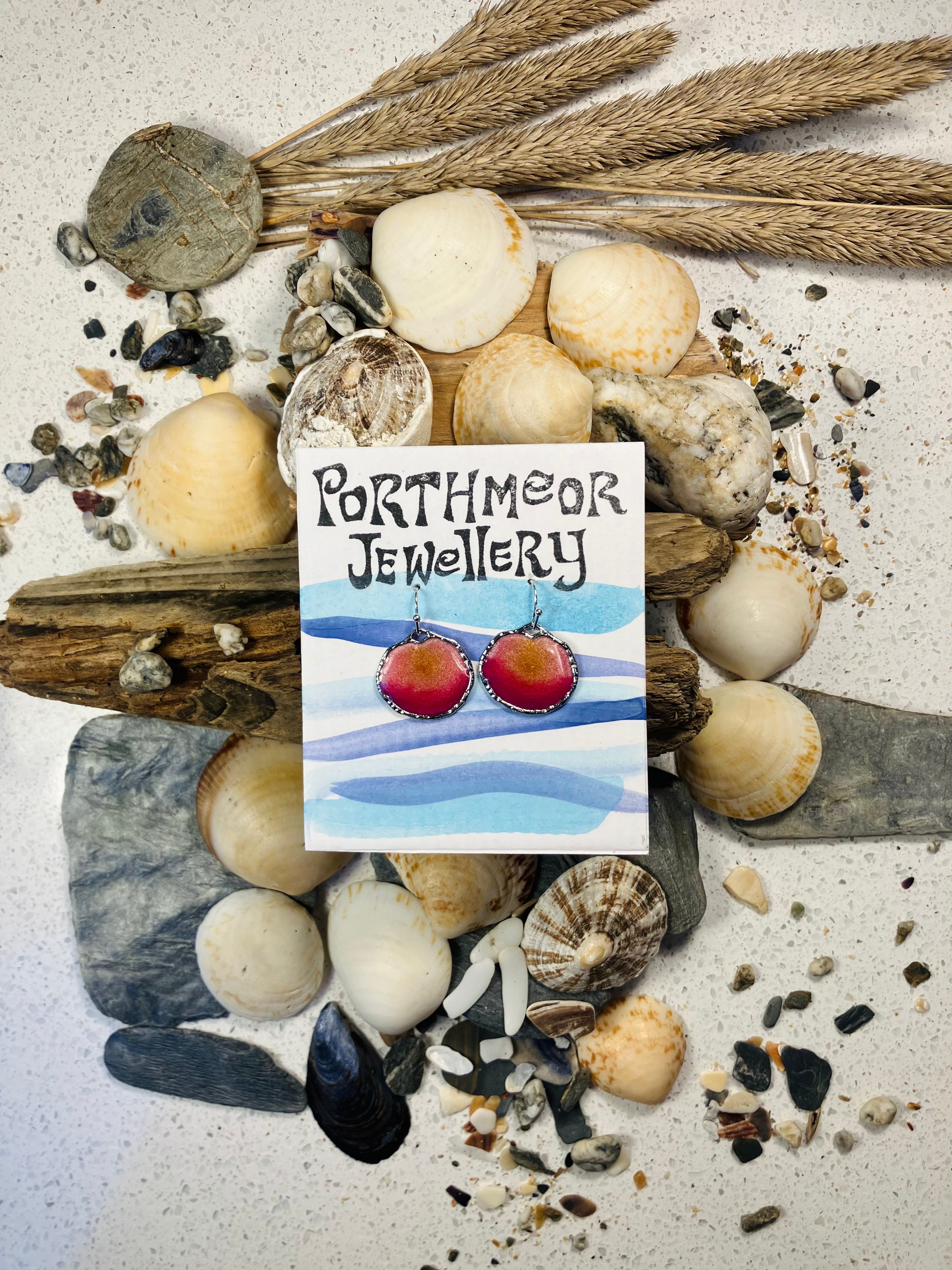 Seasons End Sunsets. Hand crafted Cornish Earrings.