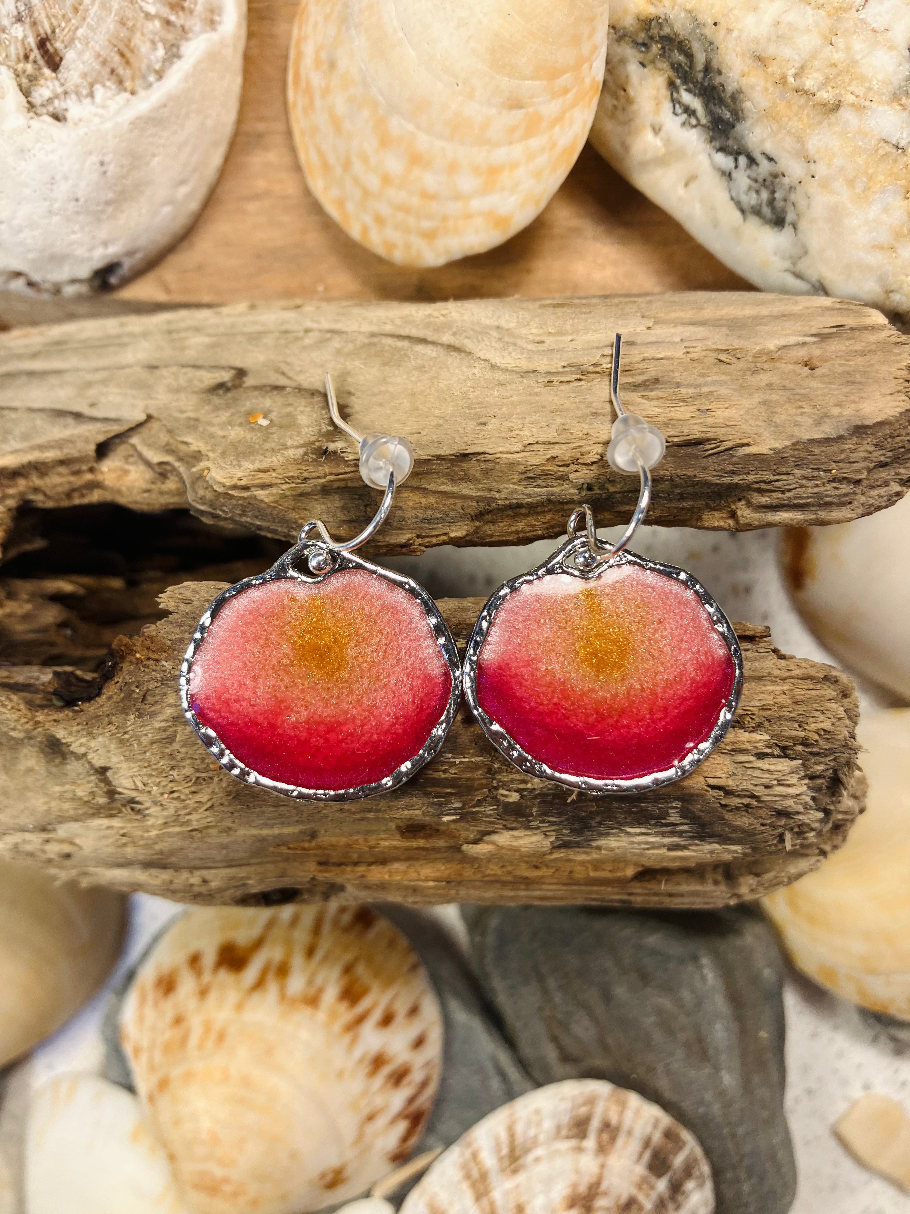 Seasons End Sunsets. Hand crafted Cornish Earrings.