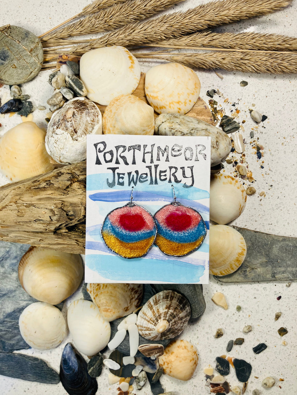 Seasons End Sunsets. Hand Crafted Cornish Earrings.