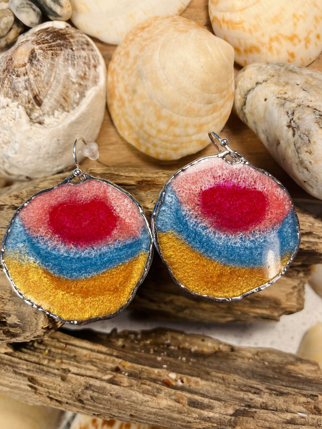 Seasons End Sunsets. Hand Crafted Cornish Earrings.