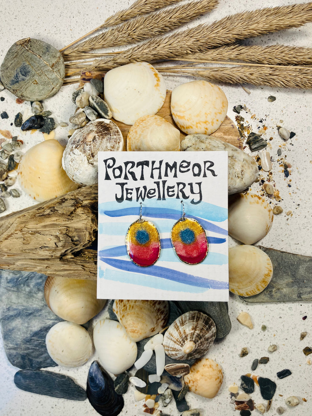 Seasons End Sunsets. Hand Crafted Cornish Earrings.
