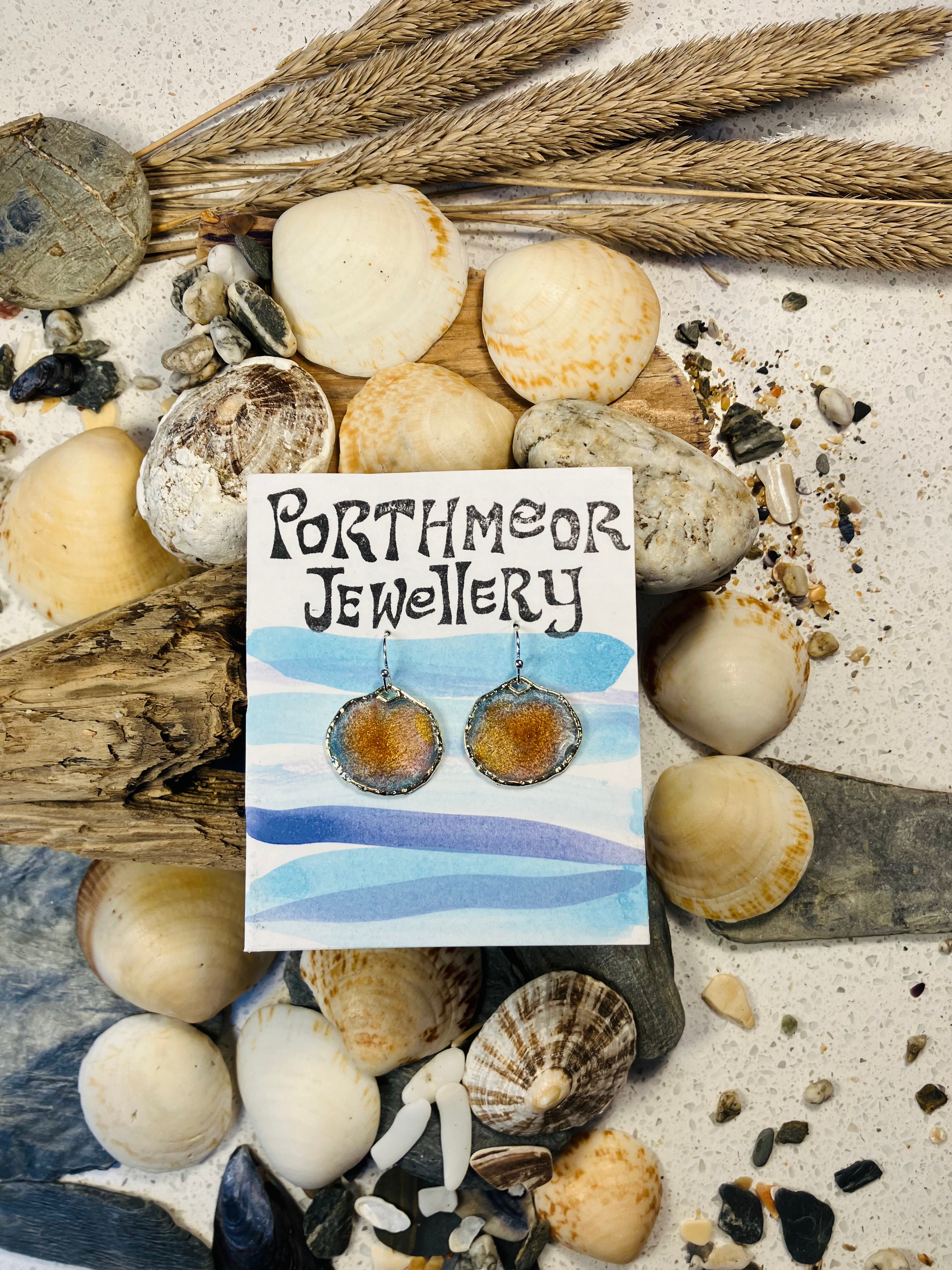 Seasons End Sunsets. Handcrafted Cornish Earrings.