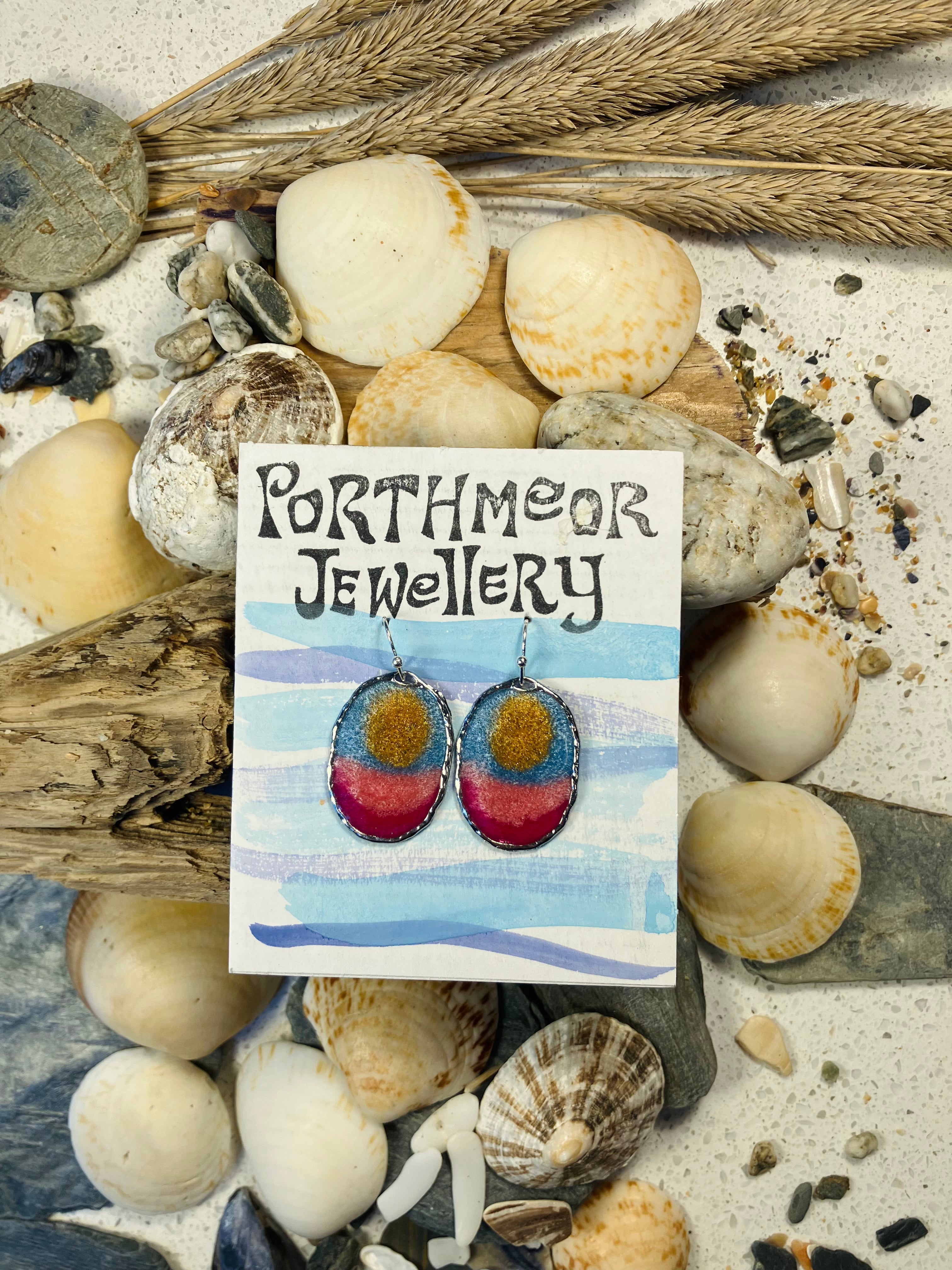 Seasons End Sunsets. Hand Crafted Earrings.