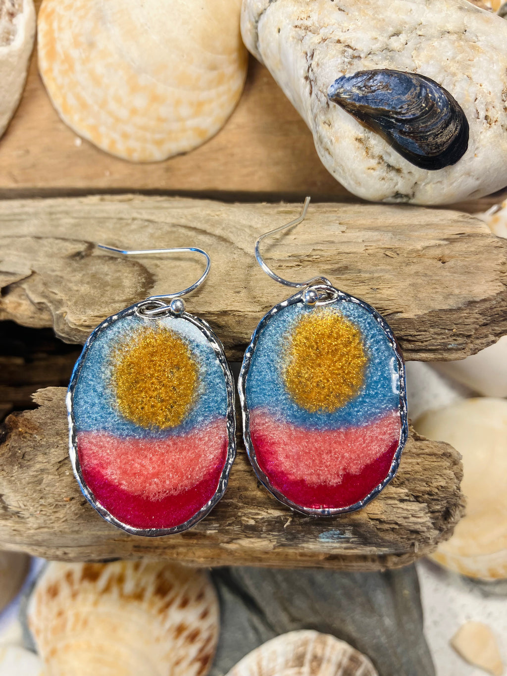 Seasons End Sunsets. Hand Crafted Earrings.