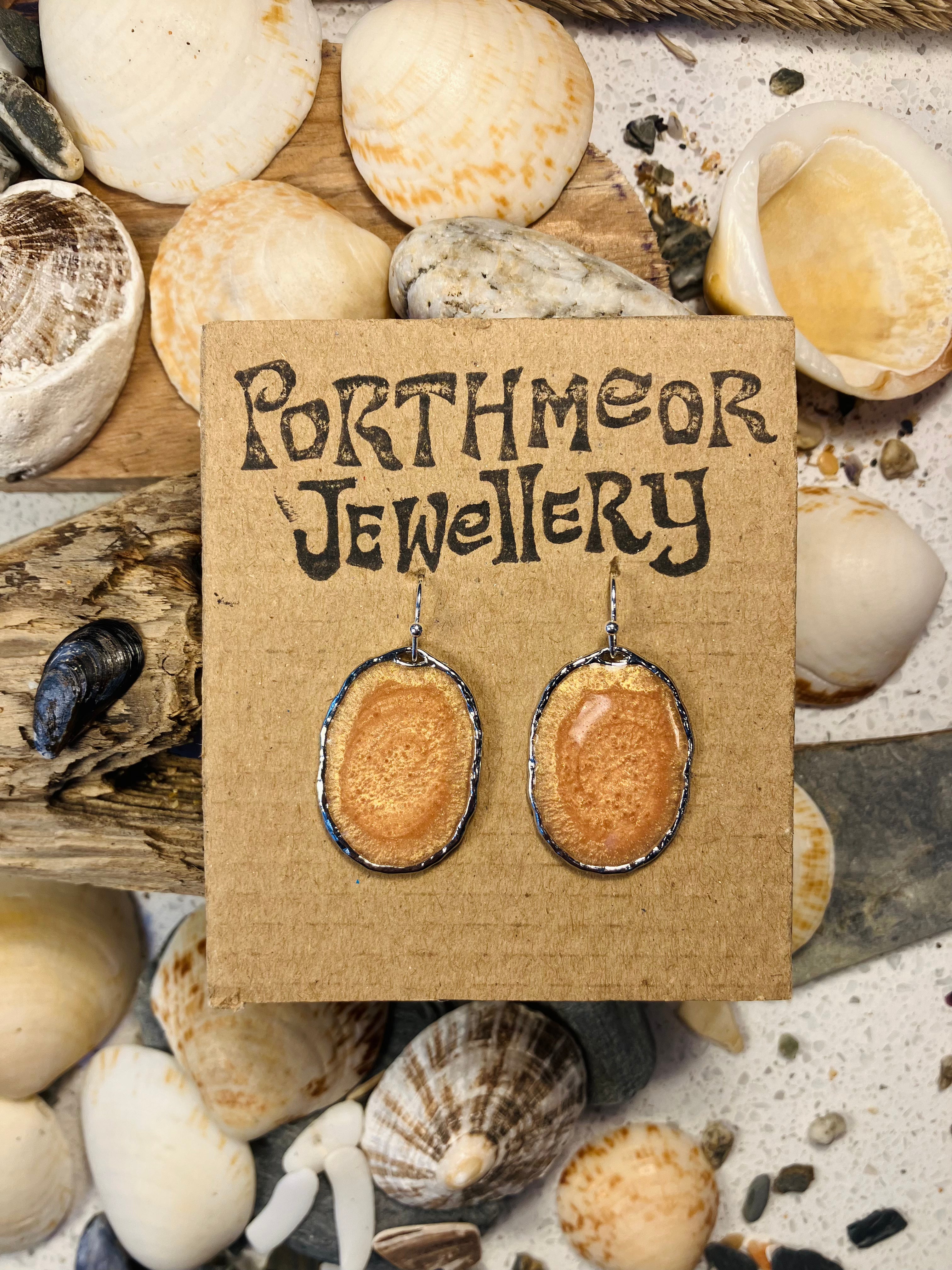 Porthmeor Sandy Shores. Handmade Earrings made in St.Ives Cornwall.