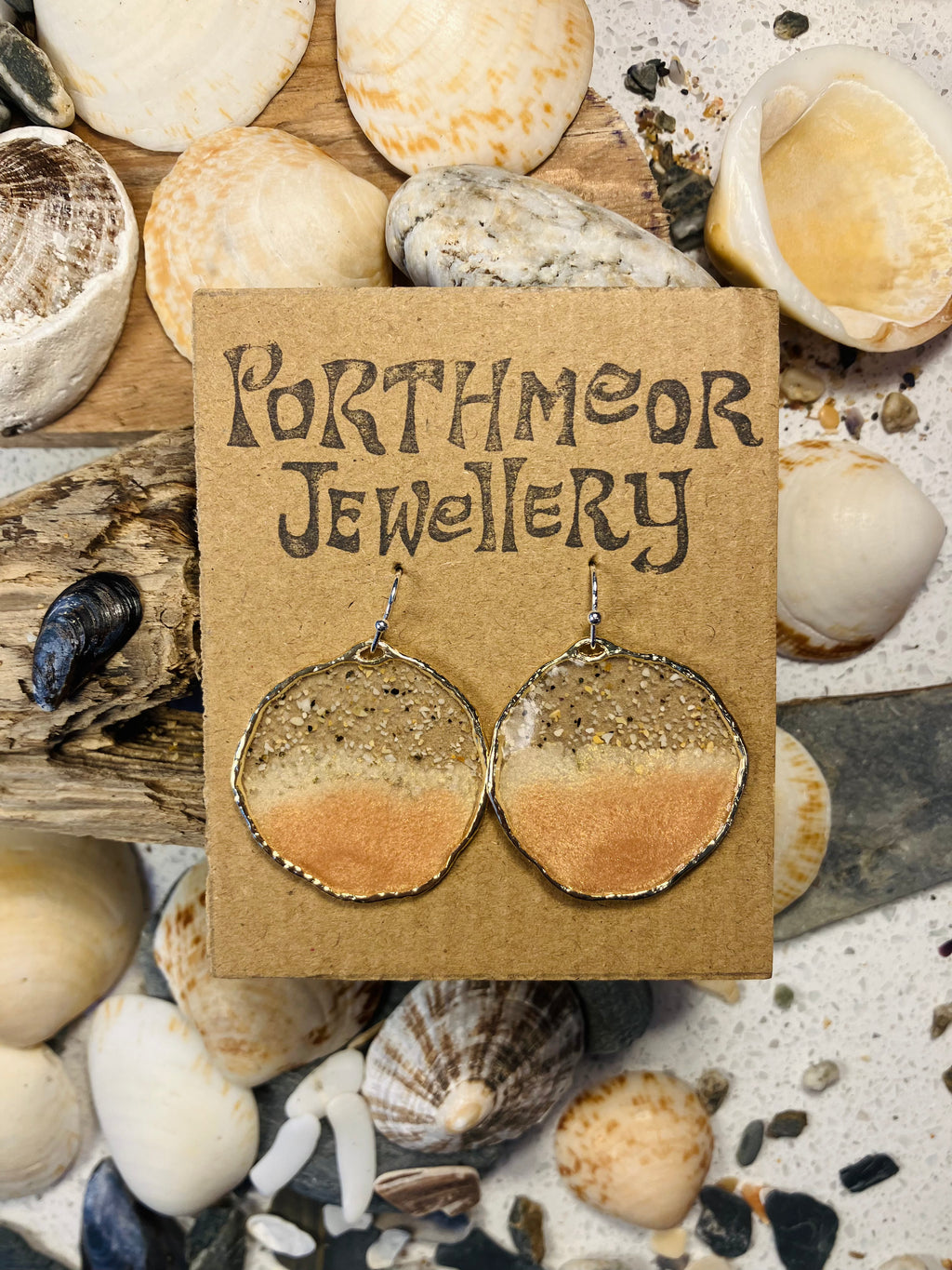 Porthmeor Sandy Shores. Handmade Earrings made in St.Ives Cornwall.