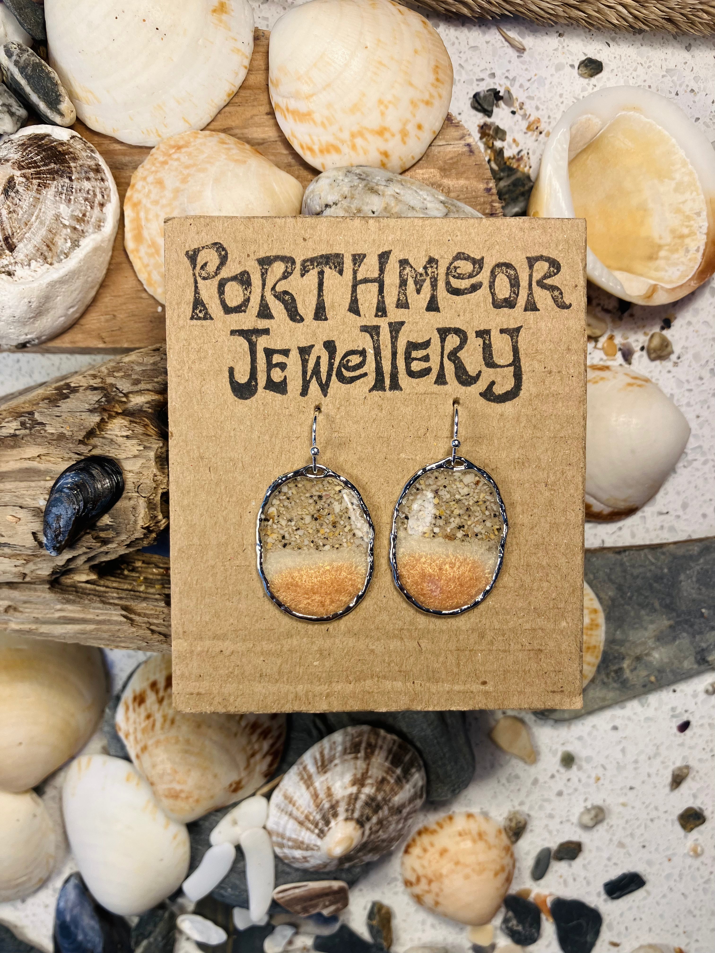 Porthmeor Sandy Shores. Handmade Earrings made in St.Ives Cornwall.