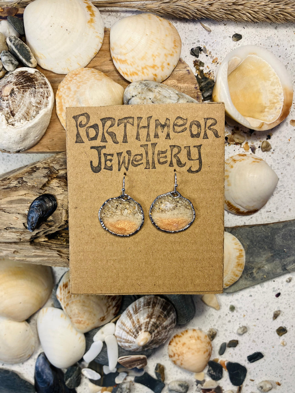 Porthmeor Sandy Shores Earrings. Handmade in St.Ives Cornwall.