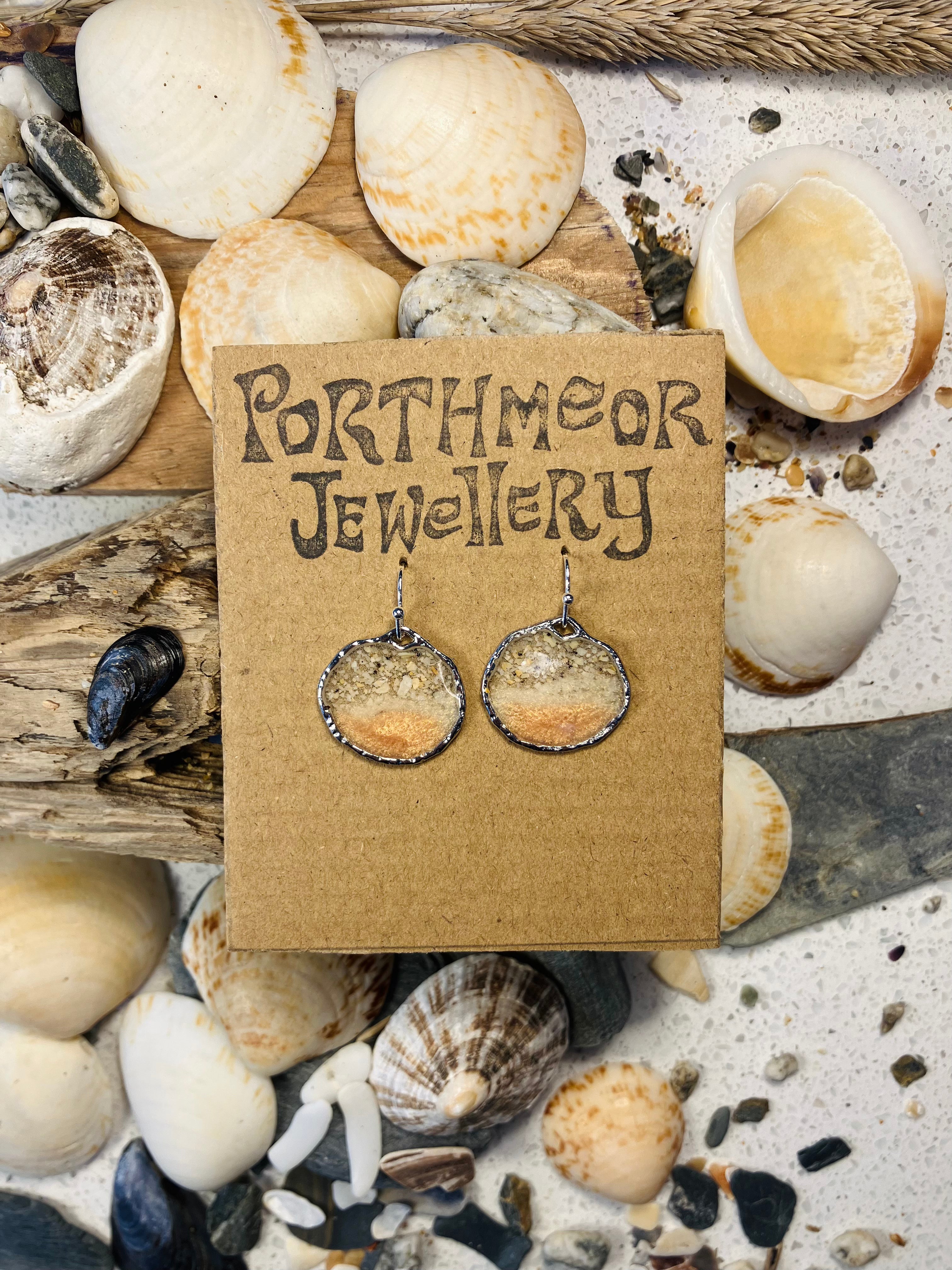 Porthmeor Sandy Shores Earrings. Handmade in St.Ives Cornwall.