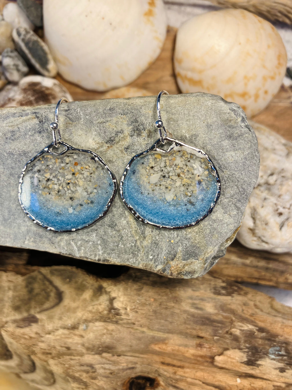 Porthmeor Sandy Shores. Handmade Earrings made in St.Ives Cornwall.