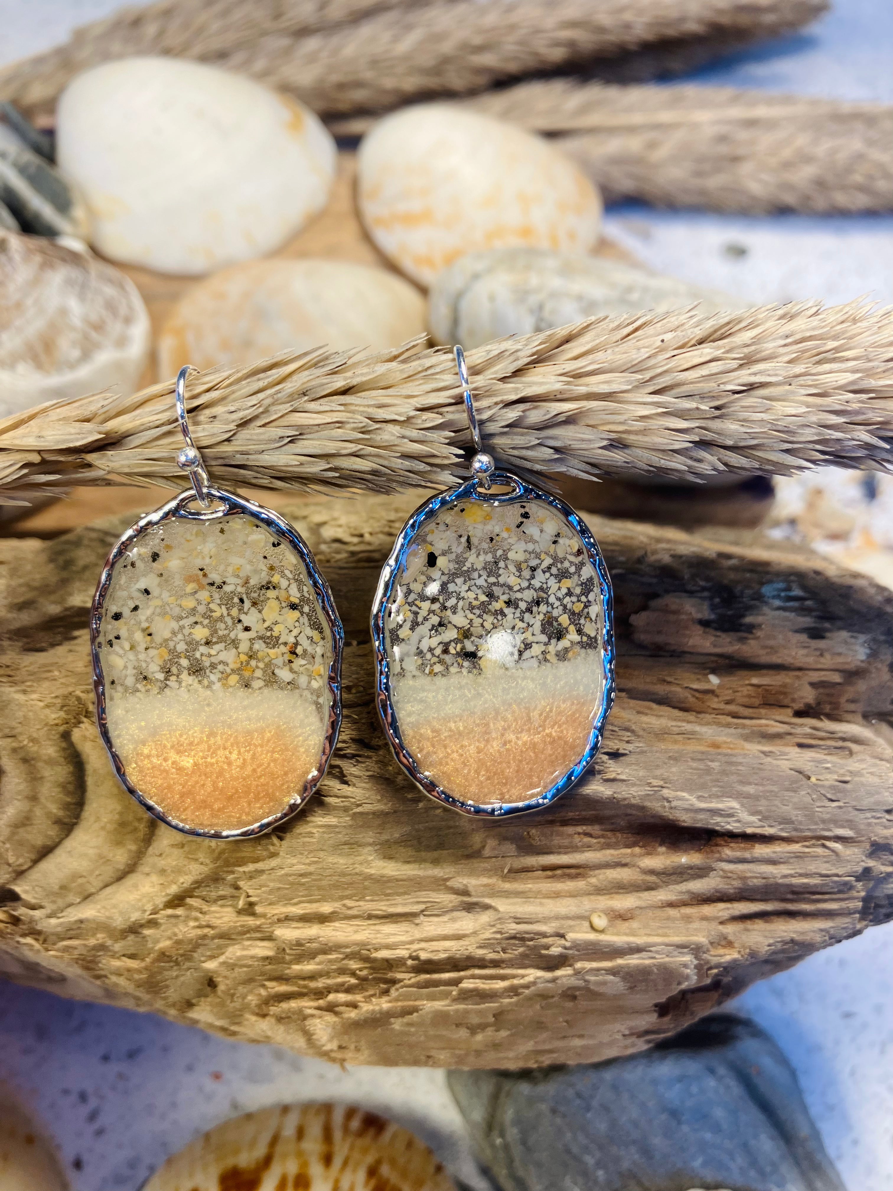 Porthmeor Sandy Shores. Handmade Earrings made in St.Ives Cornwall.