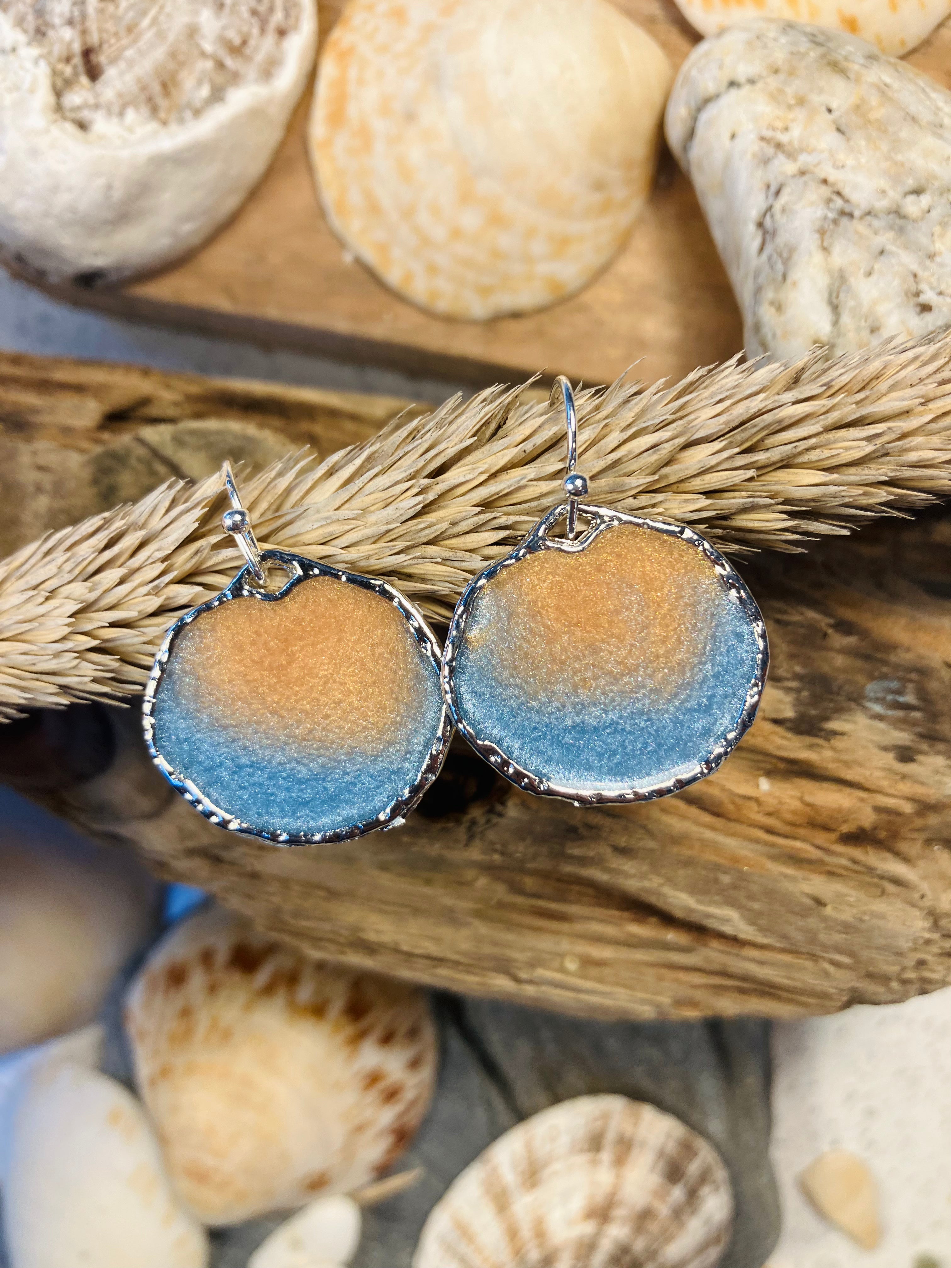 Porthmeor Sandy Shores. Handmade Earrings made in St.Ives Cornwall.