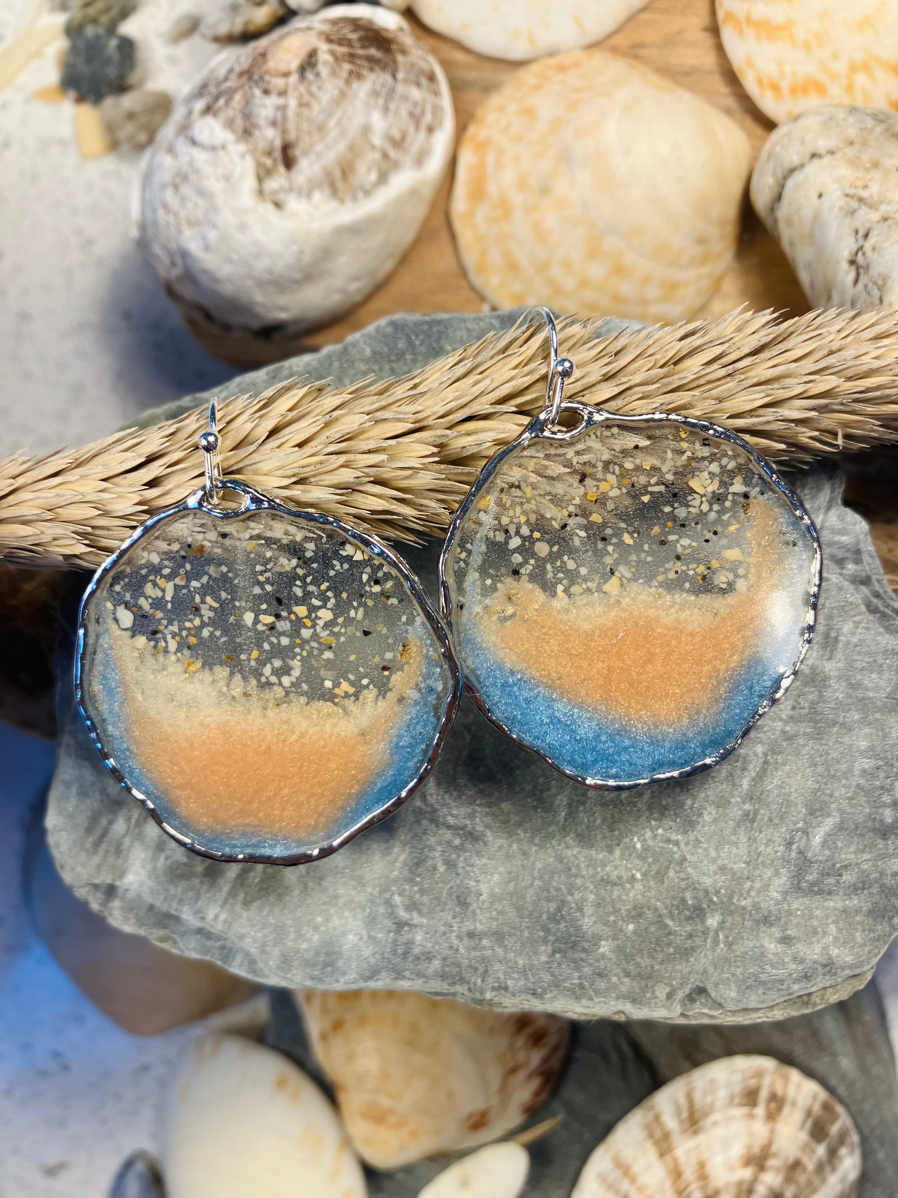 Porthmeor Sandy Shores. Handmade Earrings made in St.Ives Cornwall.