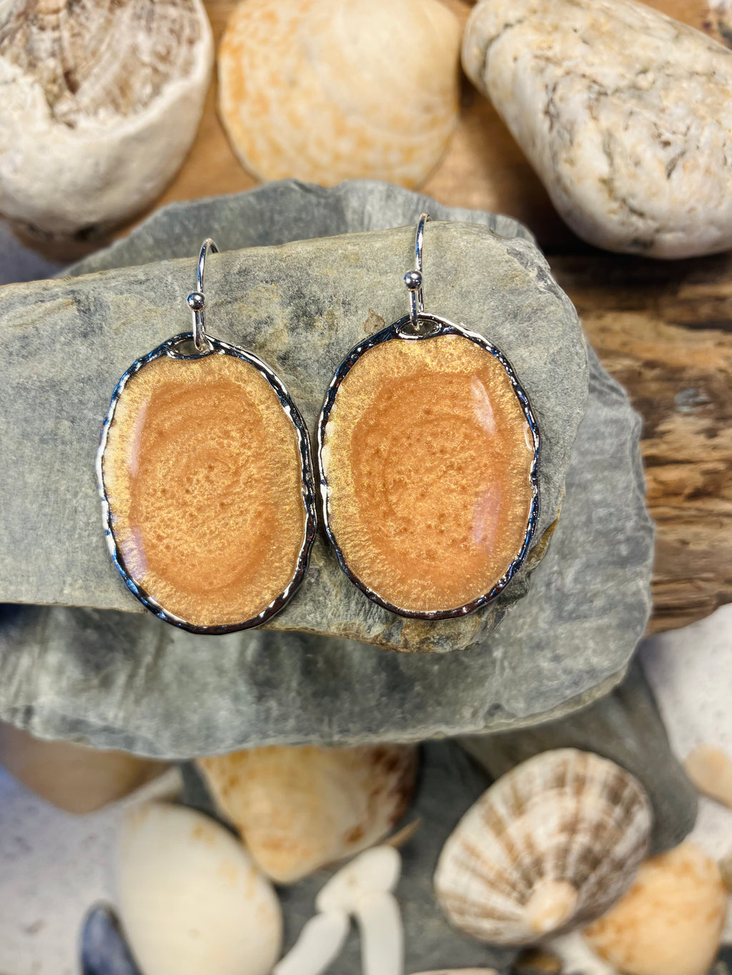 Porthmeor Sandy Shores. Handmade Earrings made in St.Ives Cornwall.