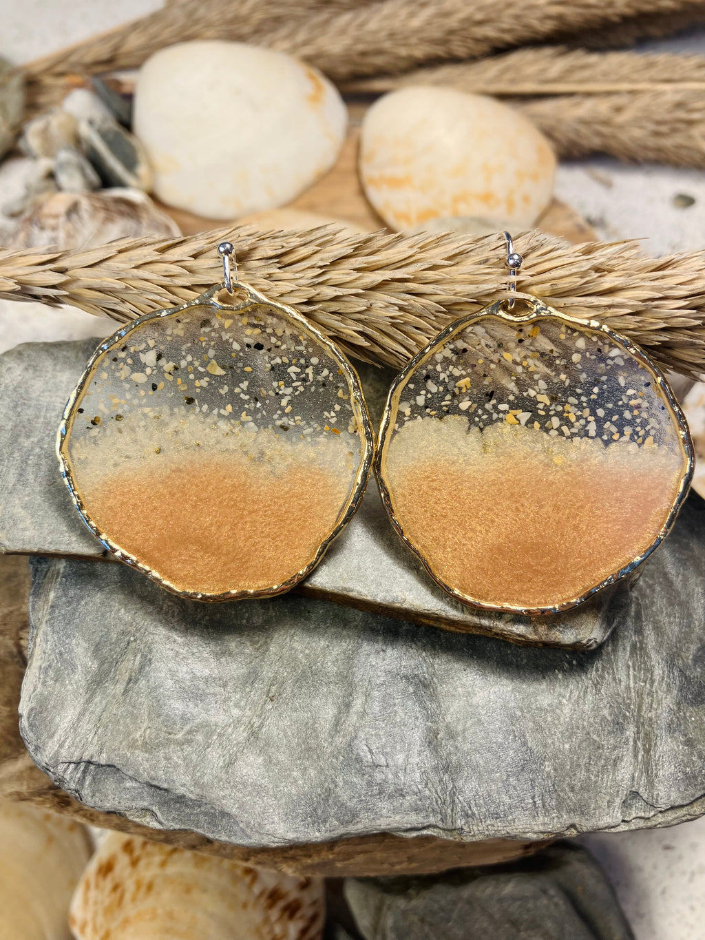 Porthmeor Sandy Shores. Handmade Earrings made in St.Ives Cornwall.