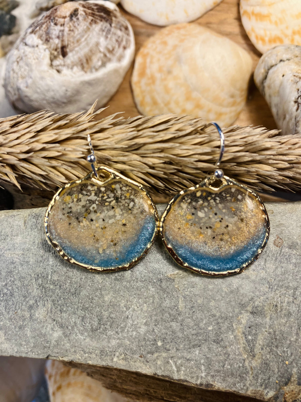 Porthmeor Sandy Shores. Handmade Earrings made in St.Ives Cornwall.