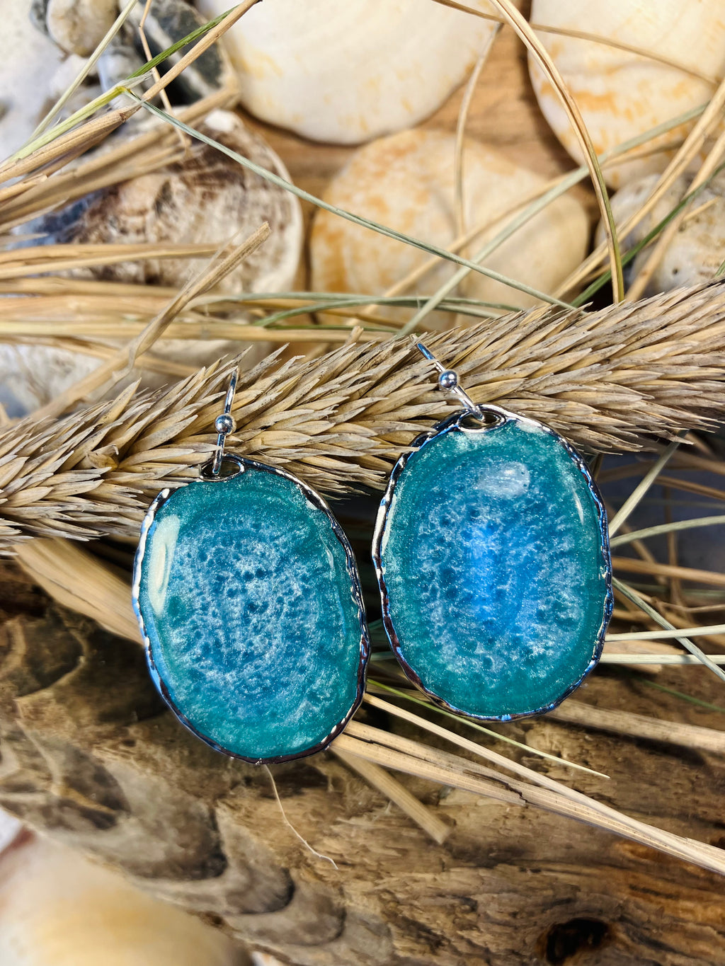Porthmeor Sandy Shores. Handmade Earrings made in St.Ives Cornwall.