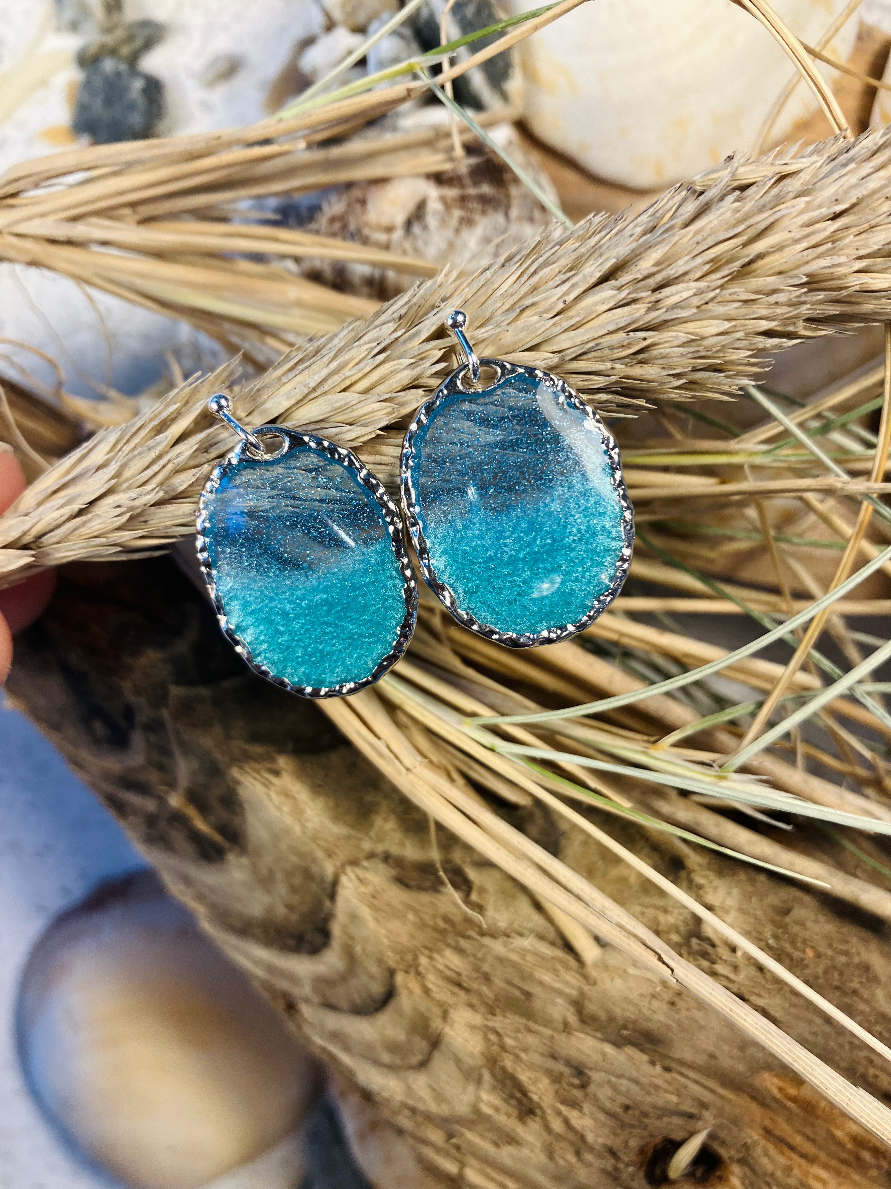 Porthmeor Sandy Shores. Handmade Earrings made in St.Ives Cornwall.