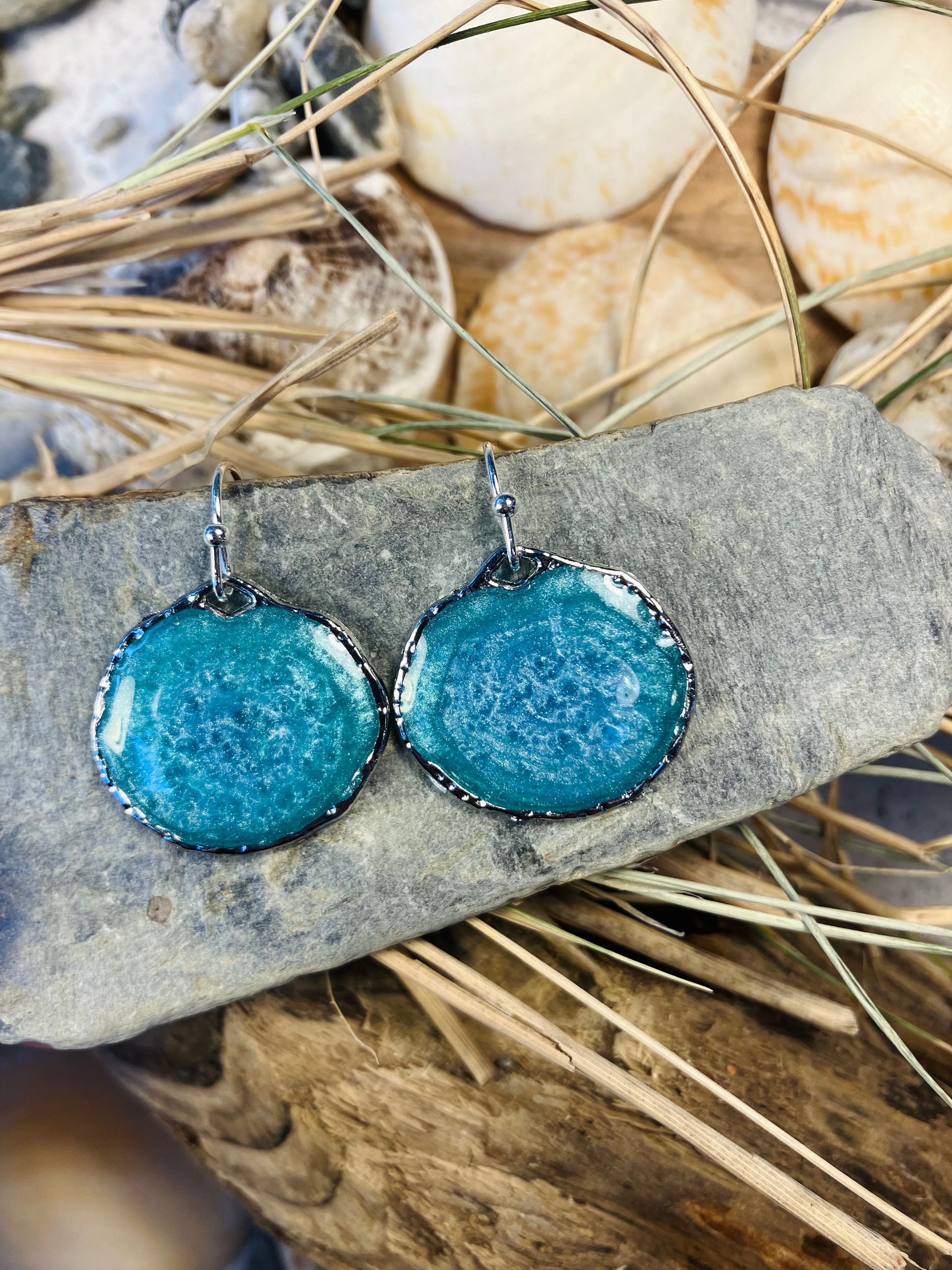 Porthmeor Sandy Shores. Handmade Earrings made in St.Ives Cornwall.
