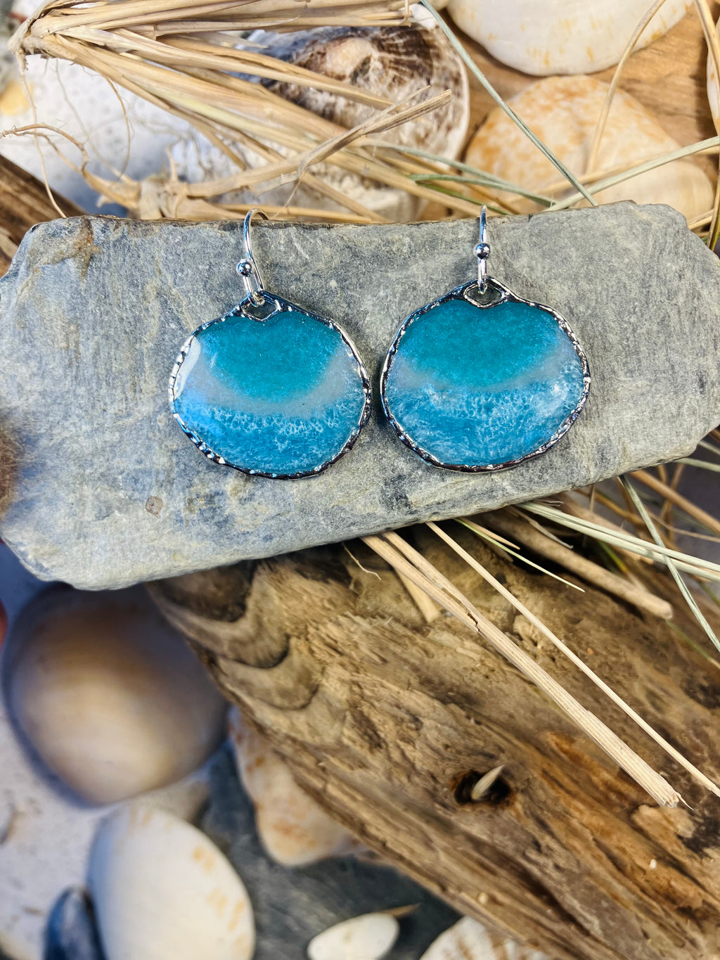 Porthmeor Sandy Shores. Handmade Earrings made in St.Ives Cornwall.