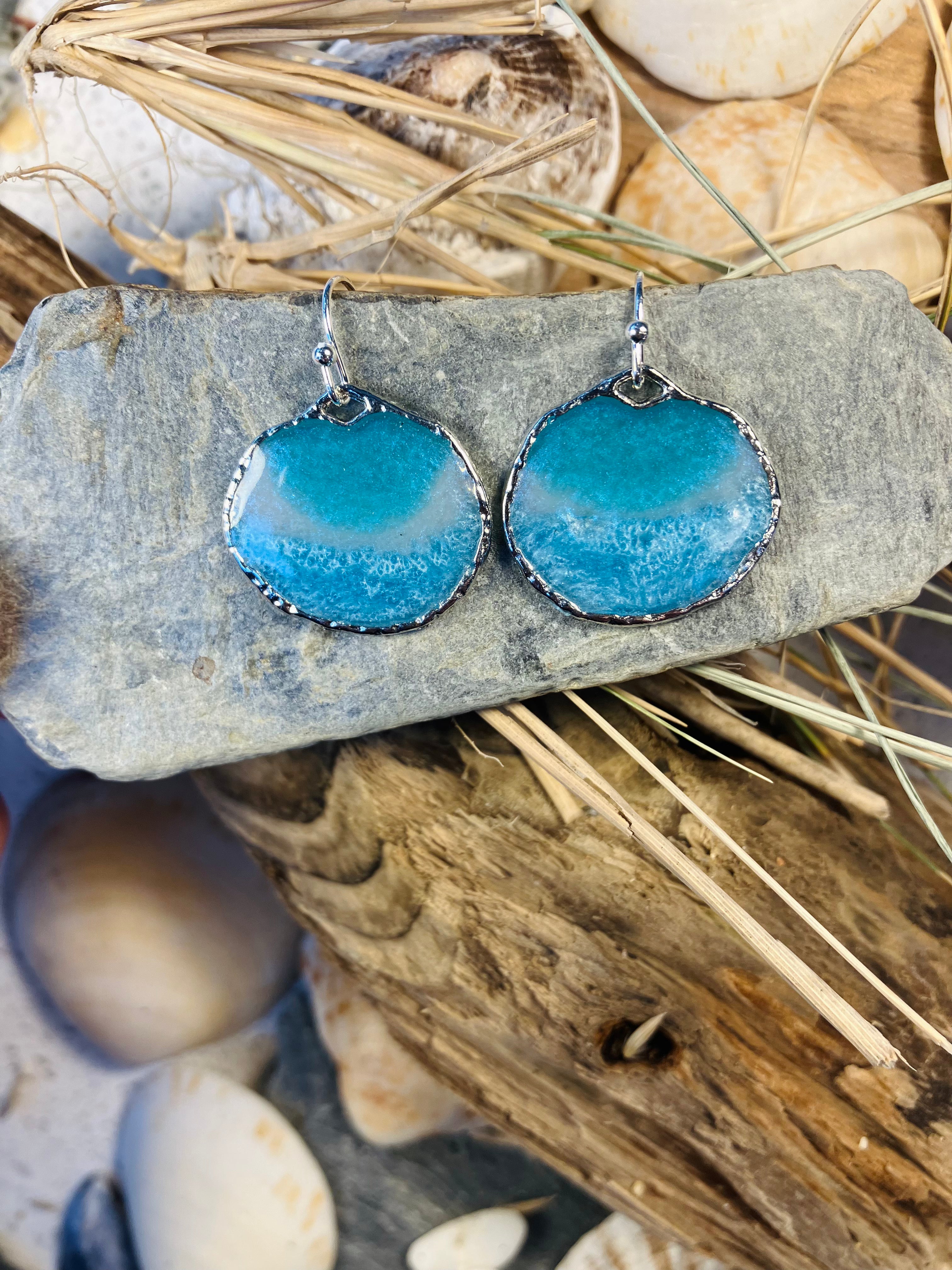 Porthmeor Sandy Shores. Handmade Earrings made in St.Ives Cornwall.