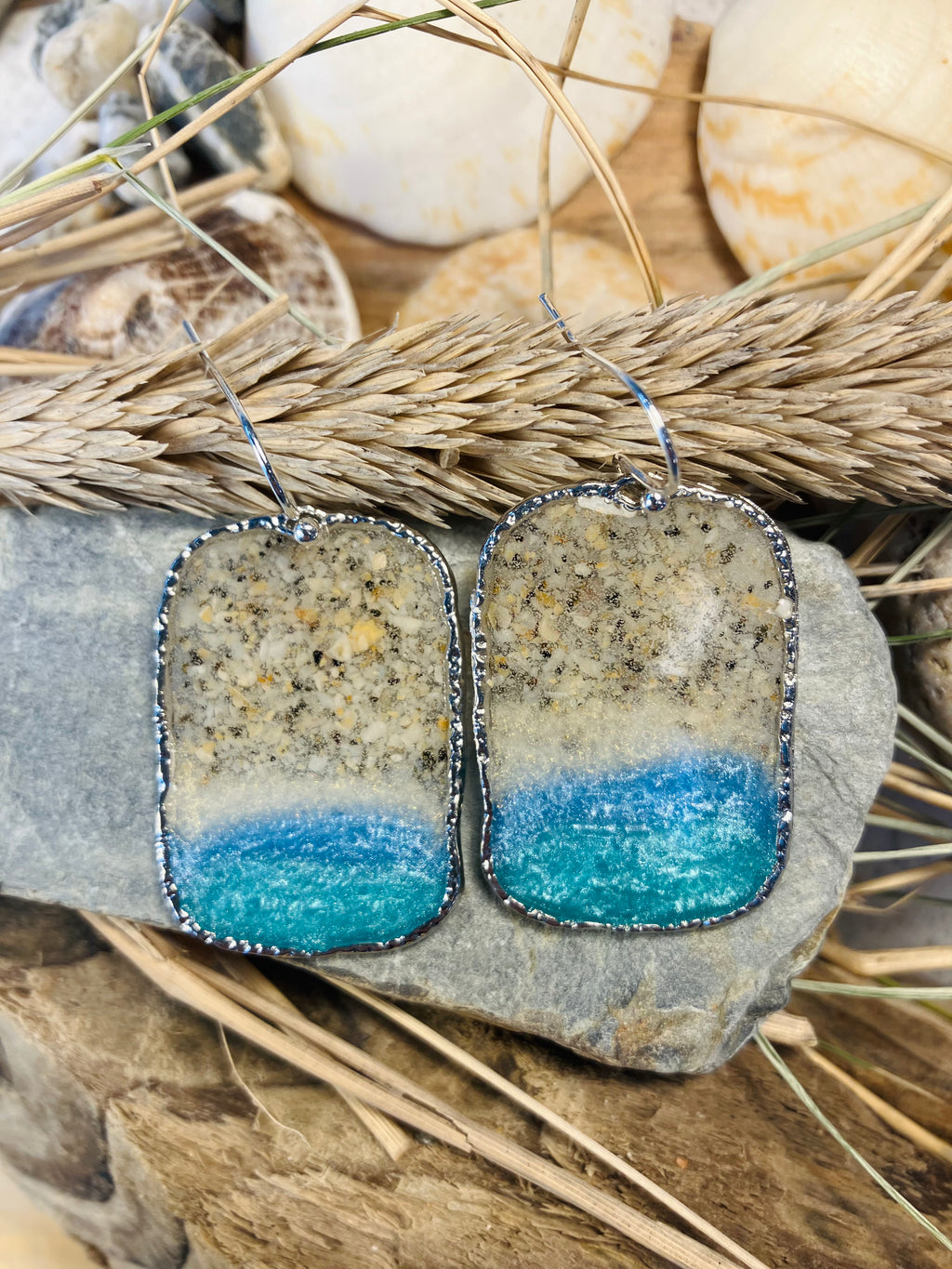 Porthmeor Sandy Shores. Handmade Earrings made in St.Ives Cornwall.