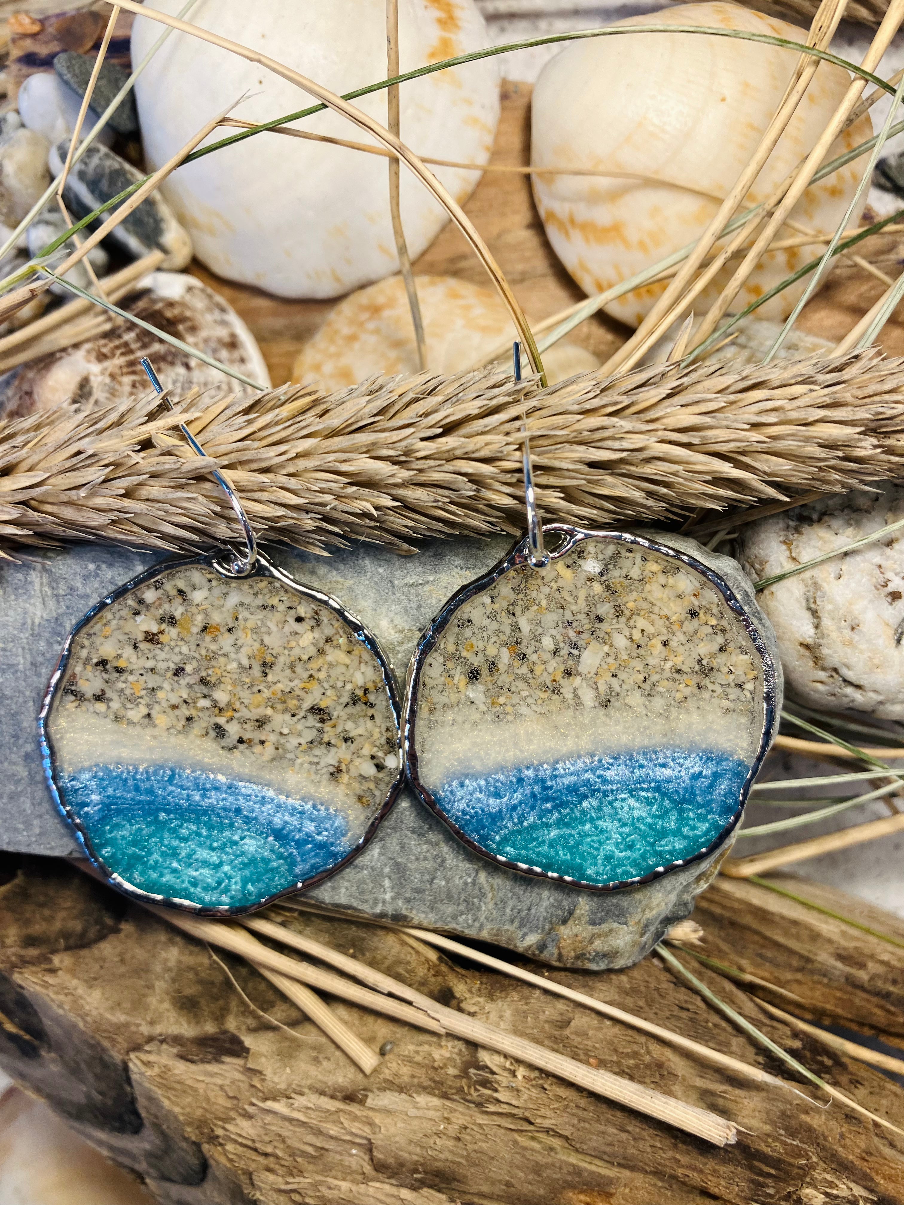 Porthmeor Sandy Shores. Handmade Earrings made in St.Ives Cornwall.