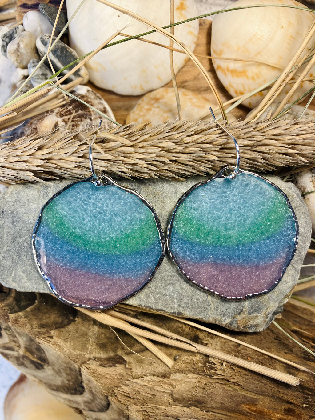 Porthmeor Sandy Shores. Handmade Earrings made in St.Ives Cornwall.