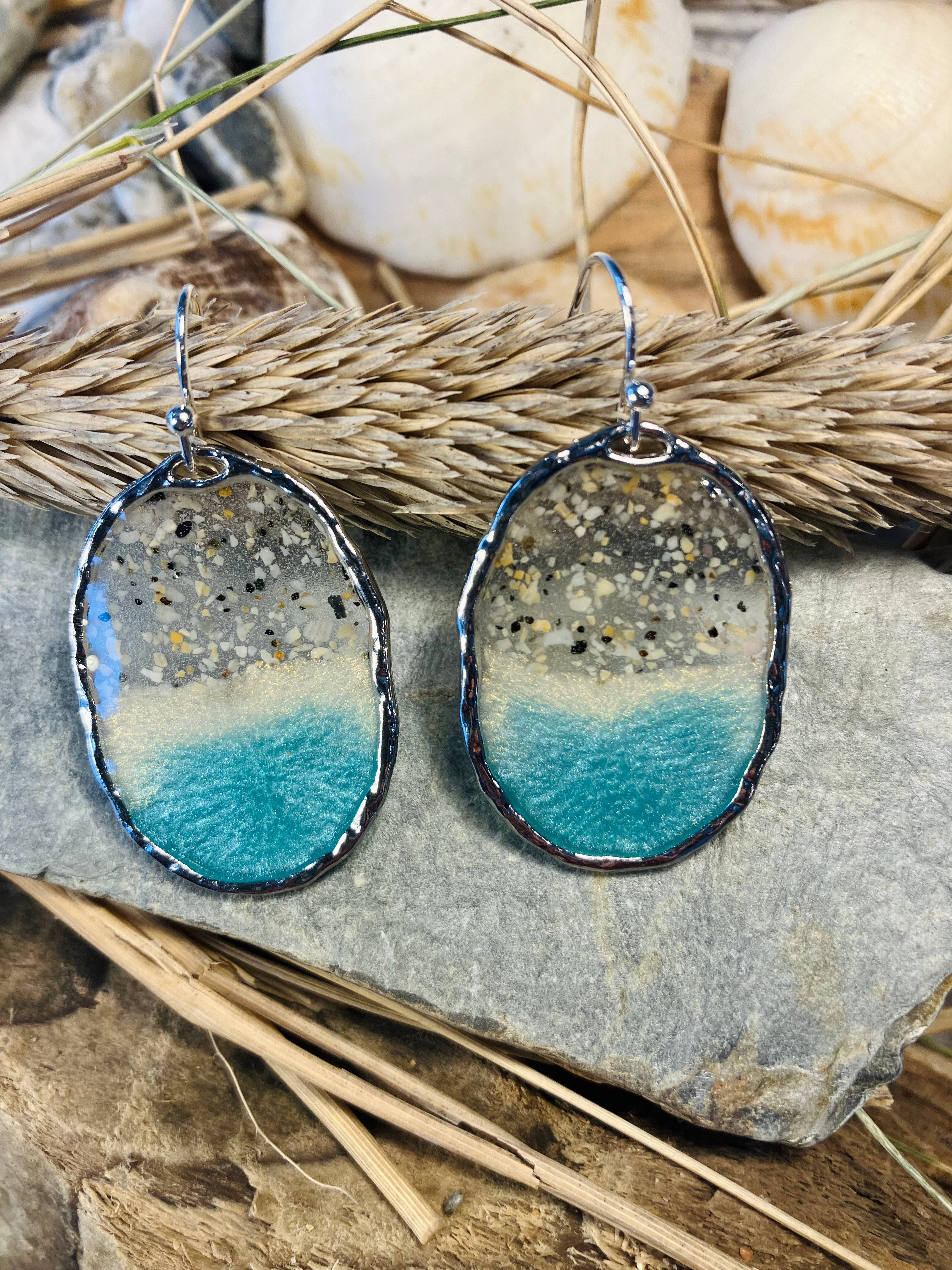 Porthmeor Sandy Shores. Handmade Earrings made in St.Ives Cornwall.