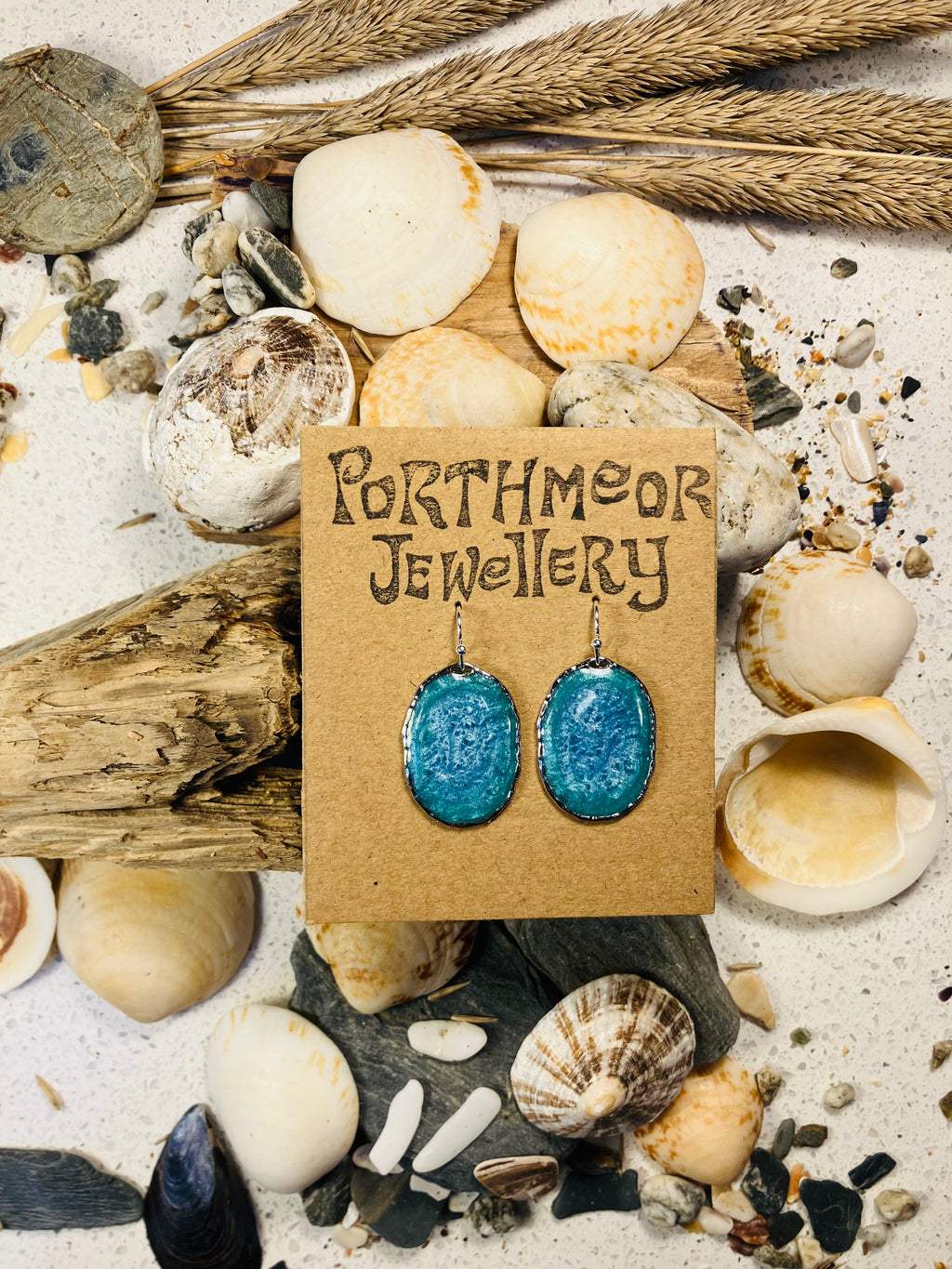 Porthmeor Sandy Shores. Handmade Earrings made in St.Ives Cornwall.
