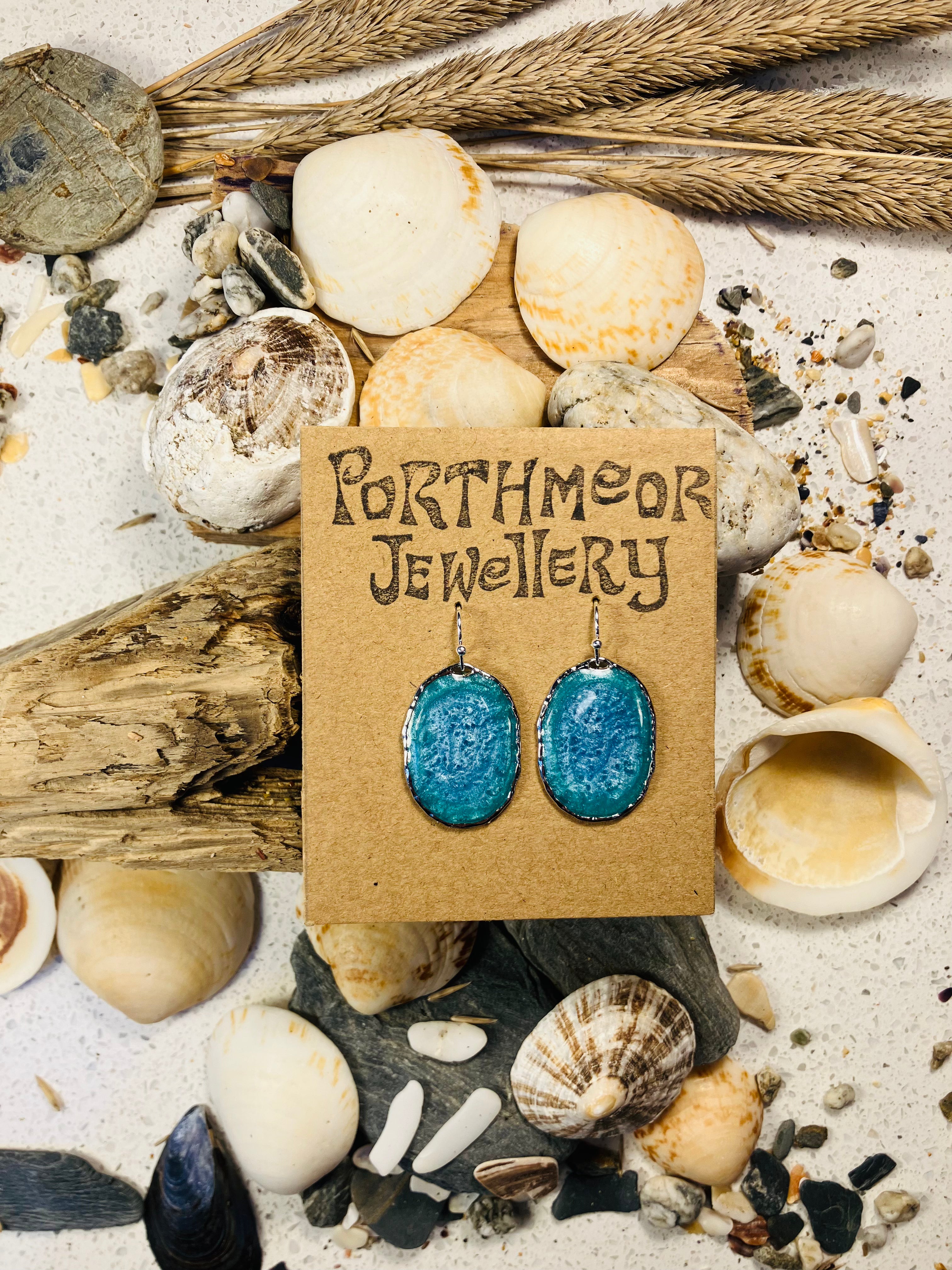 Porthmeor Sandy Shores. Handmade Earrings made in St.Ives Cornwall.