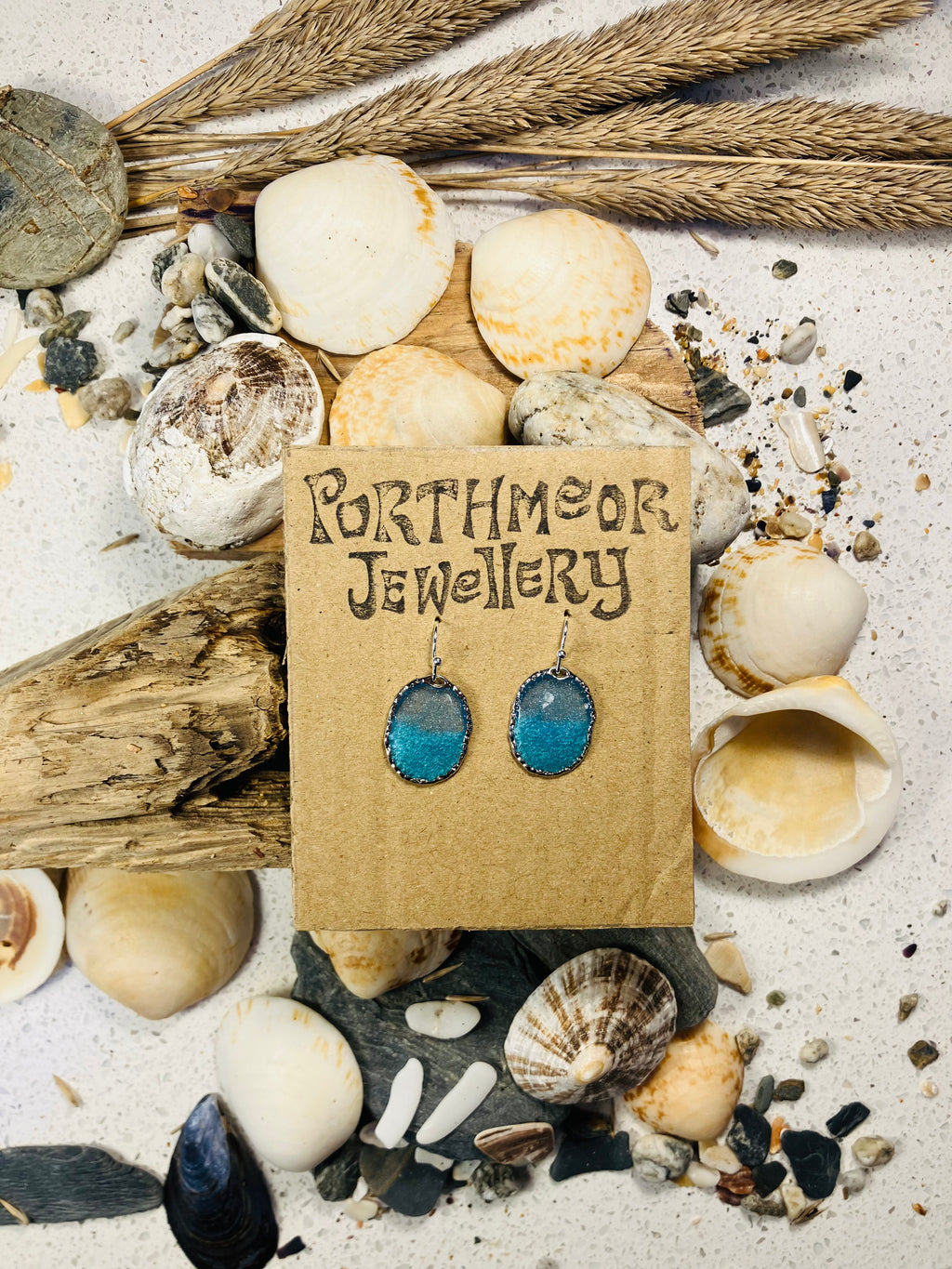 Porthmeor Sandy Shores. Handmade Earrings made in St.Ives Cornwall.