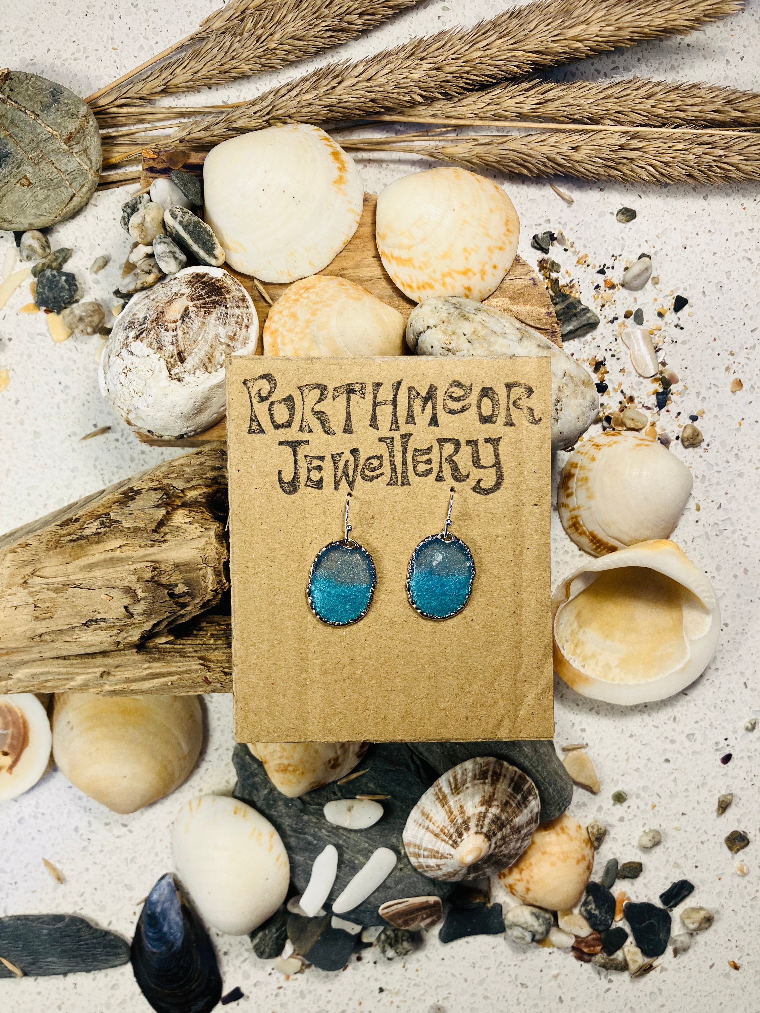 Porthmeor Sandy Shores. Handmade Earrings made in St.Ives Cornwall.