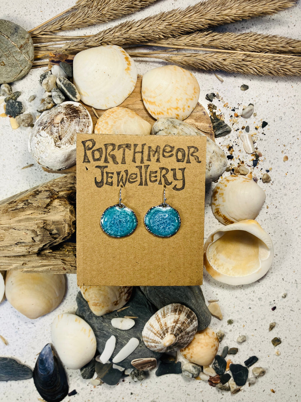 Porthmeor Sandy Shores. Handmade Earrings made in St.Ives Cornwall.