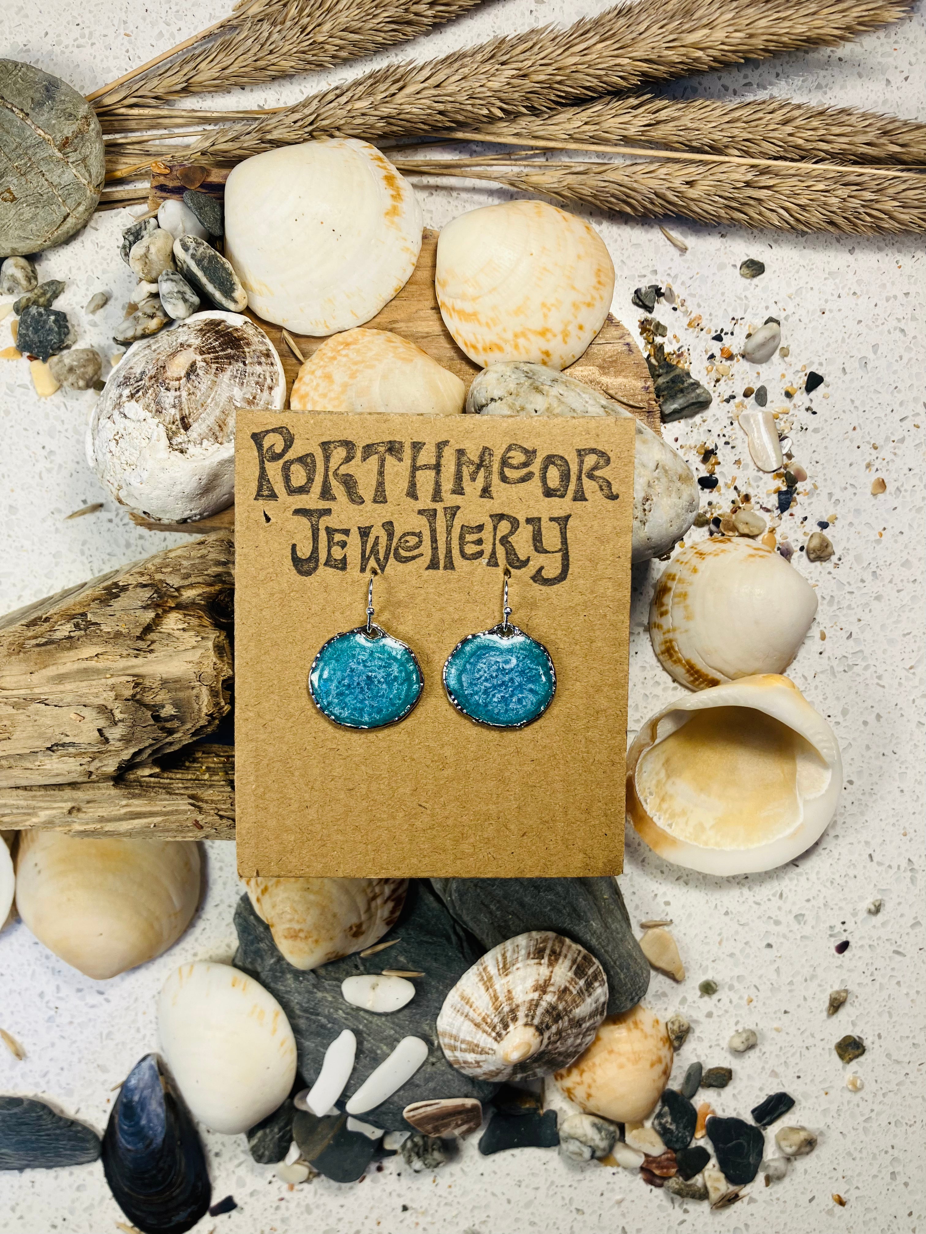 Porthmeor Sandy Shores. Handmade Earrings made in St.Ives Cornwall.