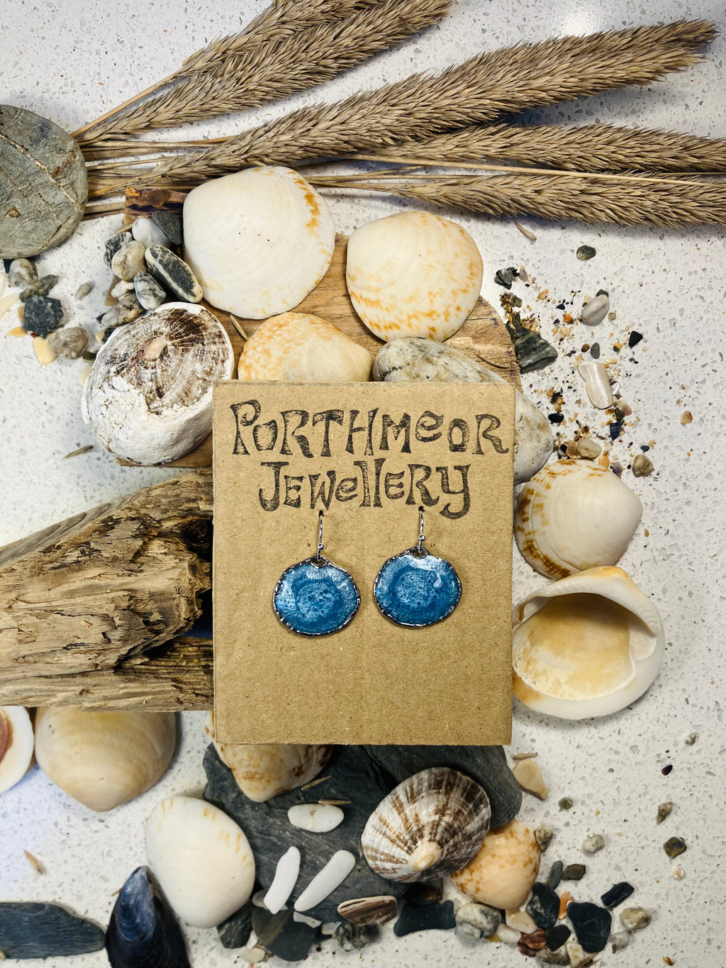 Porthmeor Sandy Shores. Handmade Earrings made in St.Ives Cornwall.