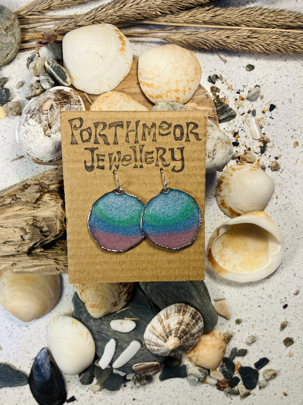 Porthmeor Sandy Shores. Handmade Earrings made in St.Ives Cornwall.